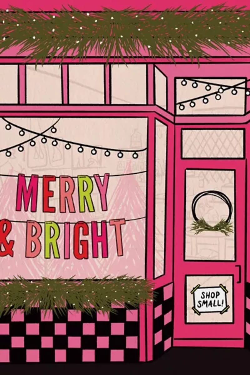 Boss Dotty Window Shop Holiday Greeting Card