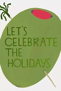 Red Cap Olive Holiday Greeting Card