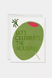 Red Cap Olive Holiday Greeting Card