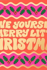 Red Cap Christmas Sweater Holiday Greeting Card