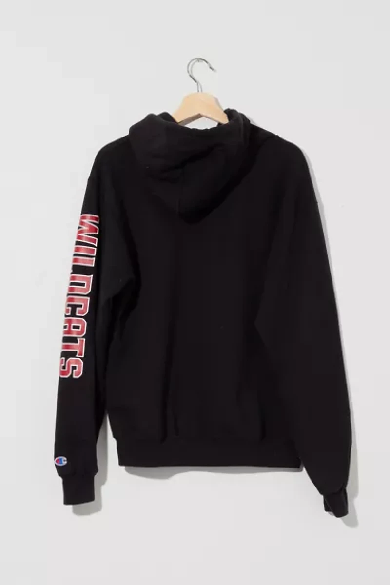 Vintage Y2K Champion CWU Black Spell Out Graphic Hoodie Pullover Sweatshirt