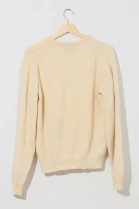 Vintage 1970s Distressed  Made in USA Wool V-Neck Sweater