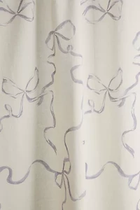 Printed Bows Cotton Shower Curtain