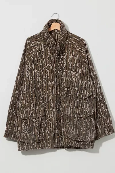 Vintage 1980s Distressed Tree Bark Camo Rain Parka