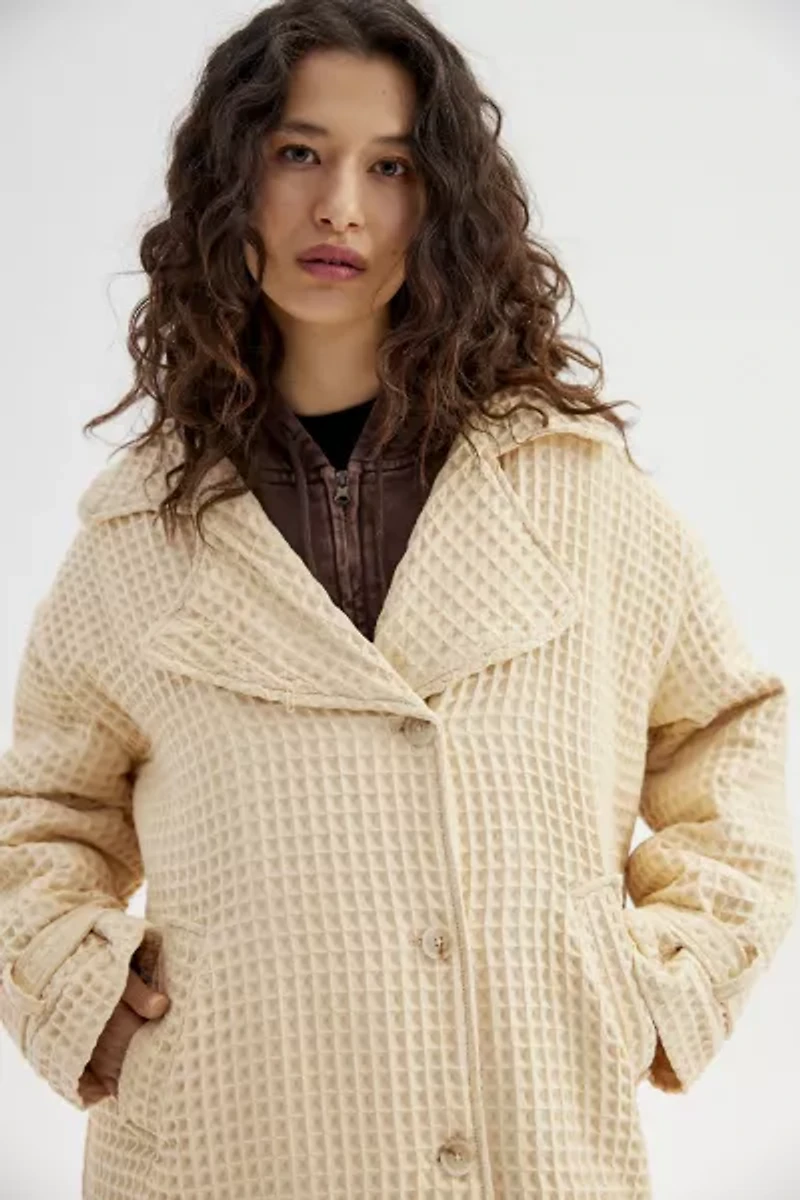 UO Emma Waffle Trench Coat