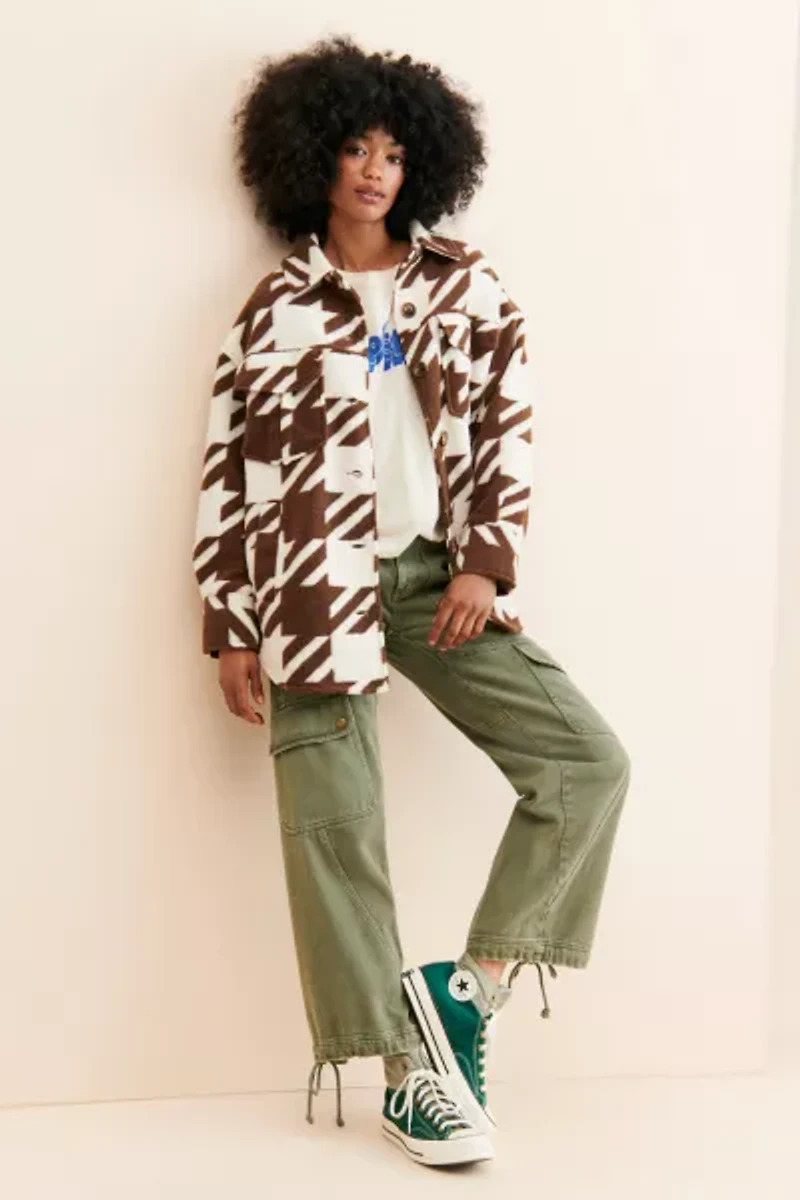 Native Youth Jerrod Houndstooth Shirt Jacket