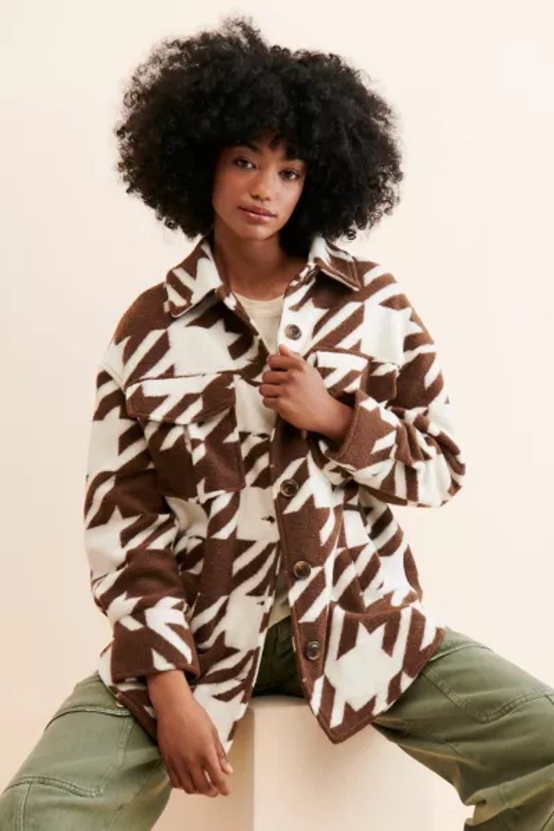 Native Youth Jerrod Houndstooth Shirt Jacket