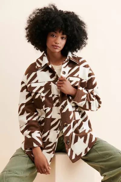 Native Youth Jerrod Houndstooth Shirt Jacket