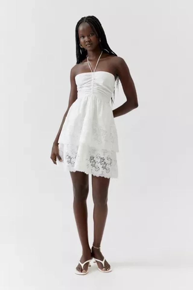 uo hyacinth lace dress Urban Outfitters UO Hyacinth Lace Spliced Midi Dress at Mall of America in Bloomington, MN