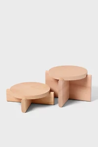 Areaware Wooden Plant Pedestal Set