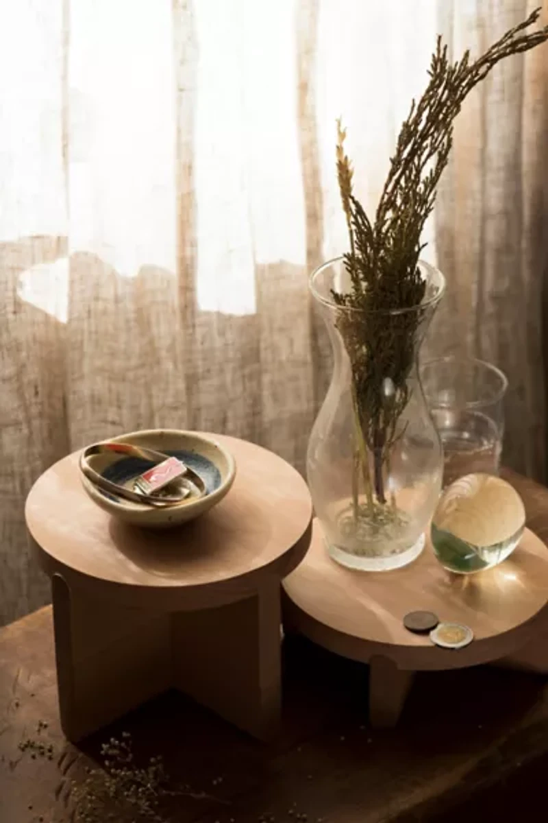Areaware Wooden Plant Pedestal Set