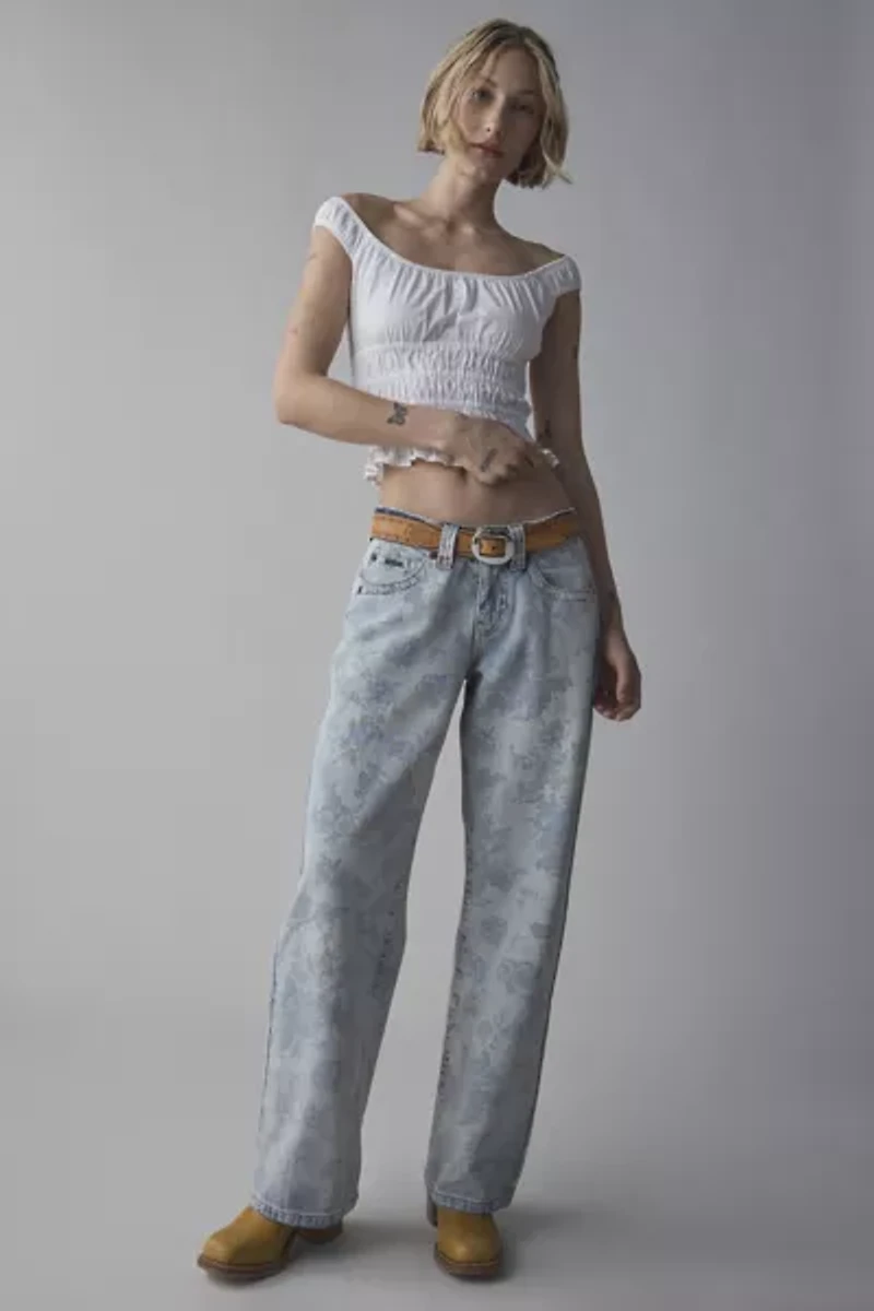 BDG Kayla Printed Low-Rise Slouchy Jean