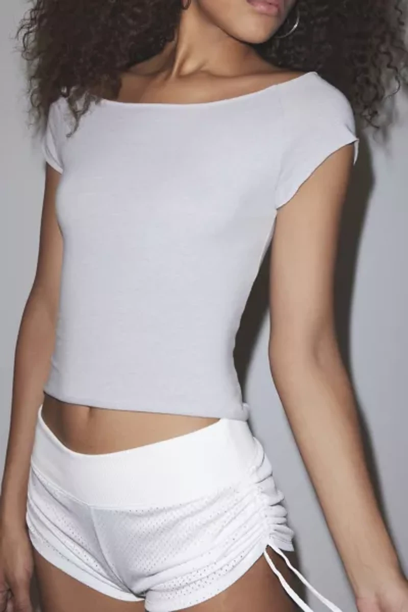 Out From Under Cotton Compression Boatneck Cropped Tee