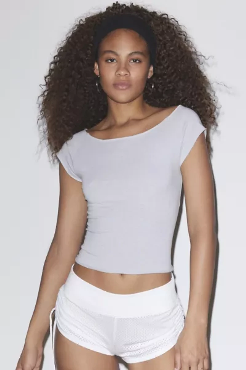 Out From Under Cotton Compression Boatneck Cropped Tee