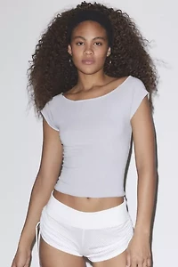 Out From Under Cotton Compression Boatneck Cropped Tee
