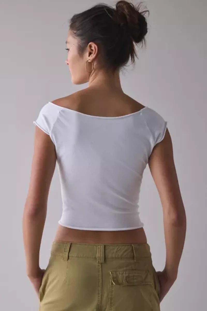 Out From Under Cotton Compression Boatneck Cropped Tee