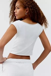 Out From Under Cotton Compression Boatneck Cropped Tee