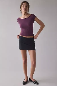 Out From Under Cotton Compression Boatneck Cropped Tee