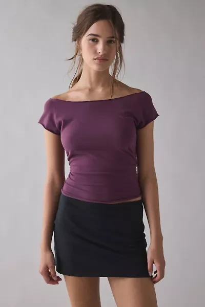 Out From Under Cotton Compression Boatneck Cropped Tee