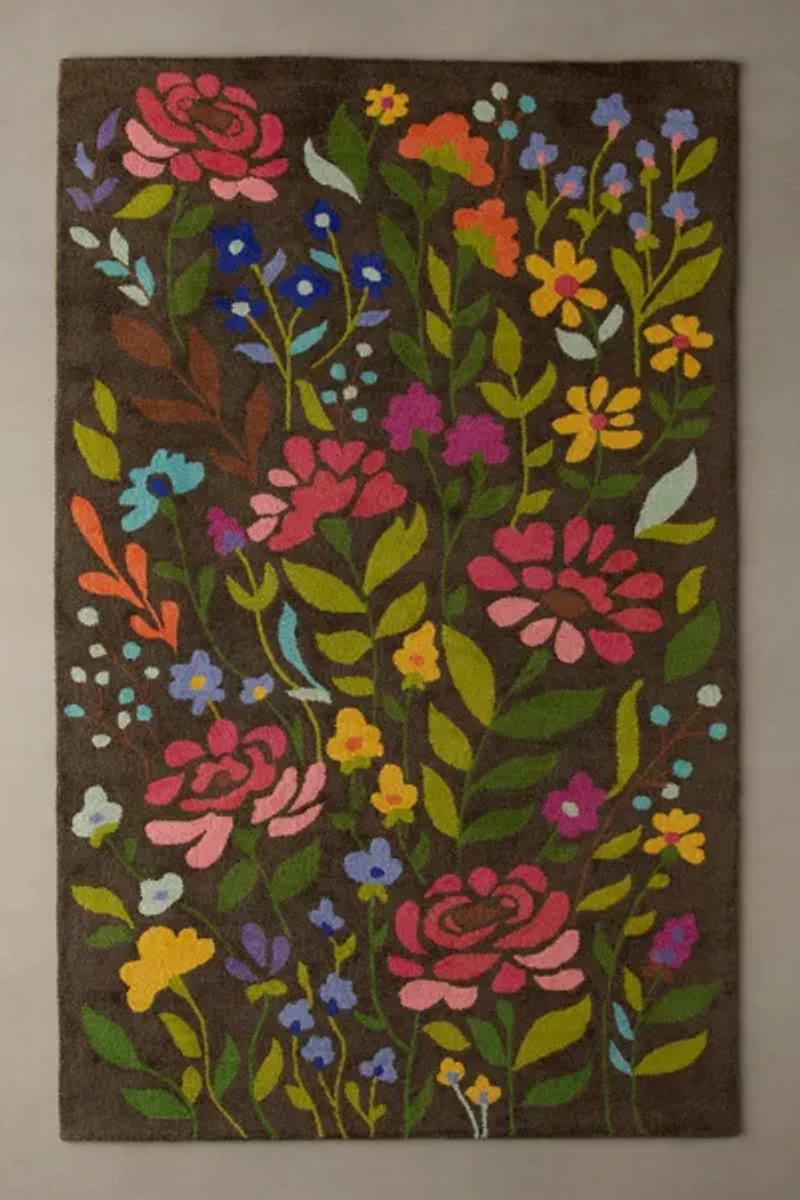 Floral Tufted Wool Rug