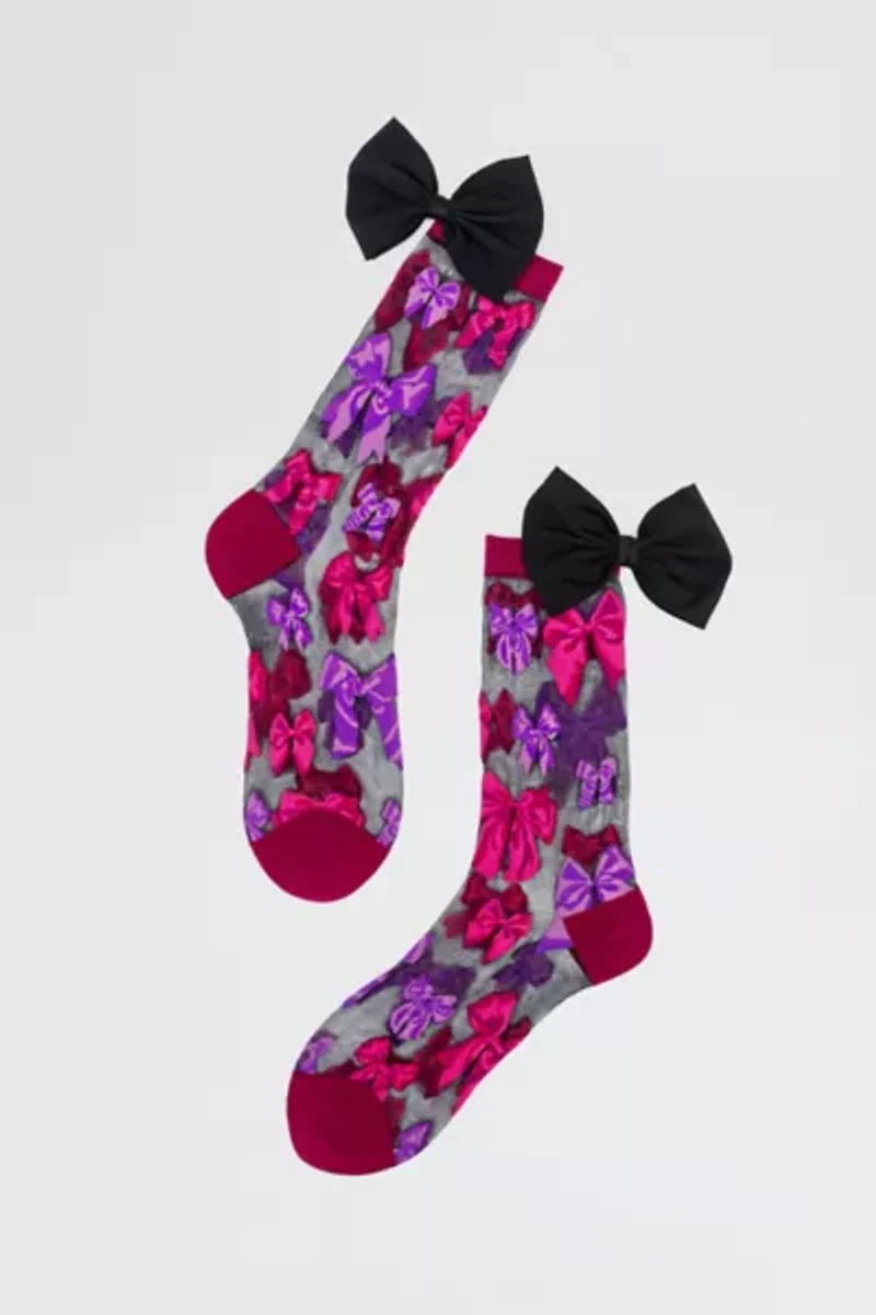 Sock Candy Big Bow Energy Black Sheer Sock