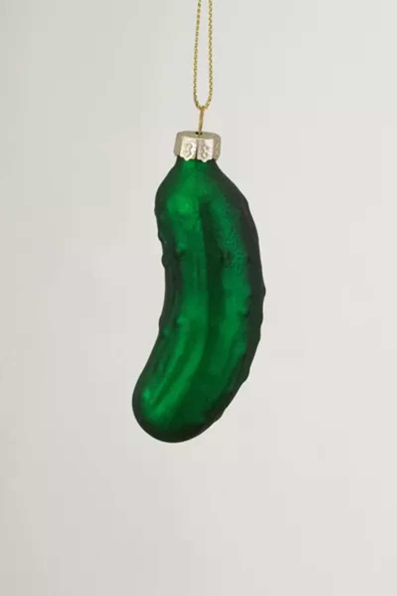 Green Pickle Glass Ornament