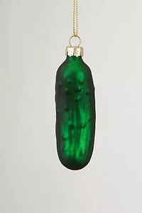 Green Pickle Glass Ornament