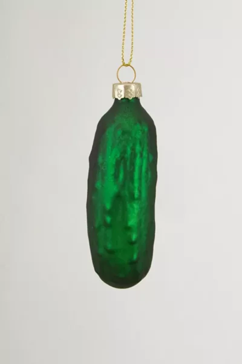 Green Pickle Glass Ornament