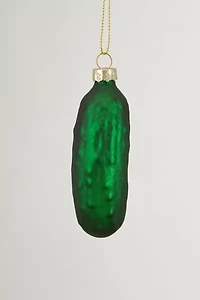 Green Pickle Glass Ornament