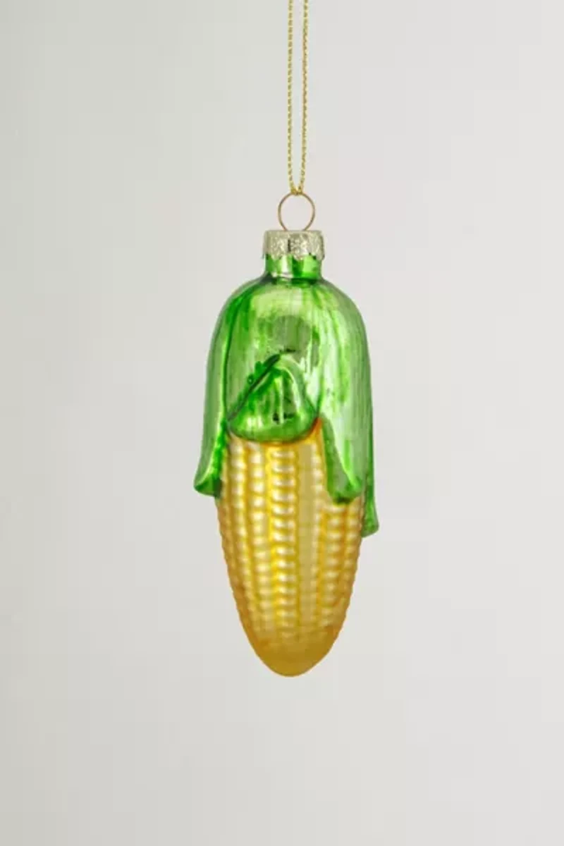 Corn On The Cob Glass Ornament