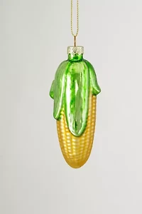 Corn On The Cob Glass Ornament