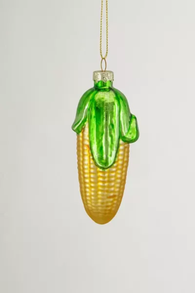 Corn On The Cob Glass Ornament