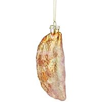 Golden Glittered Pierogi Glass Ornament