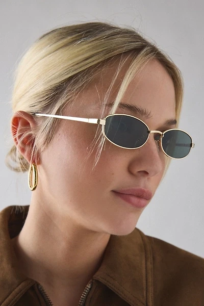 UO Essential Slim Metal Rectangle Sunglasses
