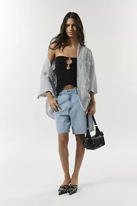 Silence + Noise Caprice Patterned Asymmetric Hem Tube Top