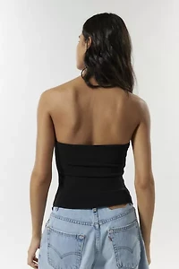 Silence + Noise Caprice Patterned Asymmetric Hem Tube Top
