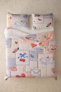 Whimsical Icons Reversible Patchwork Quilt