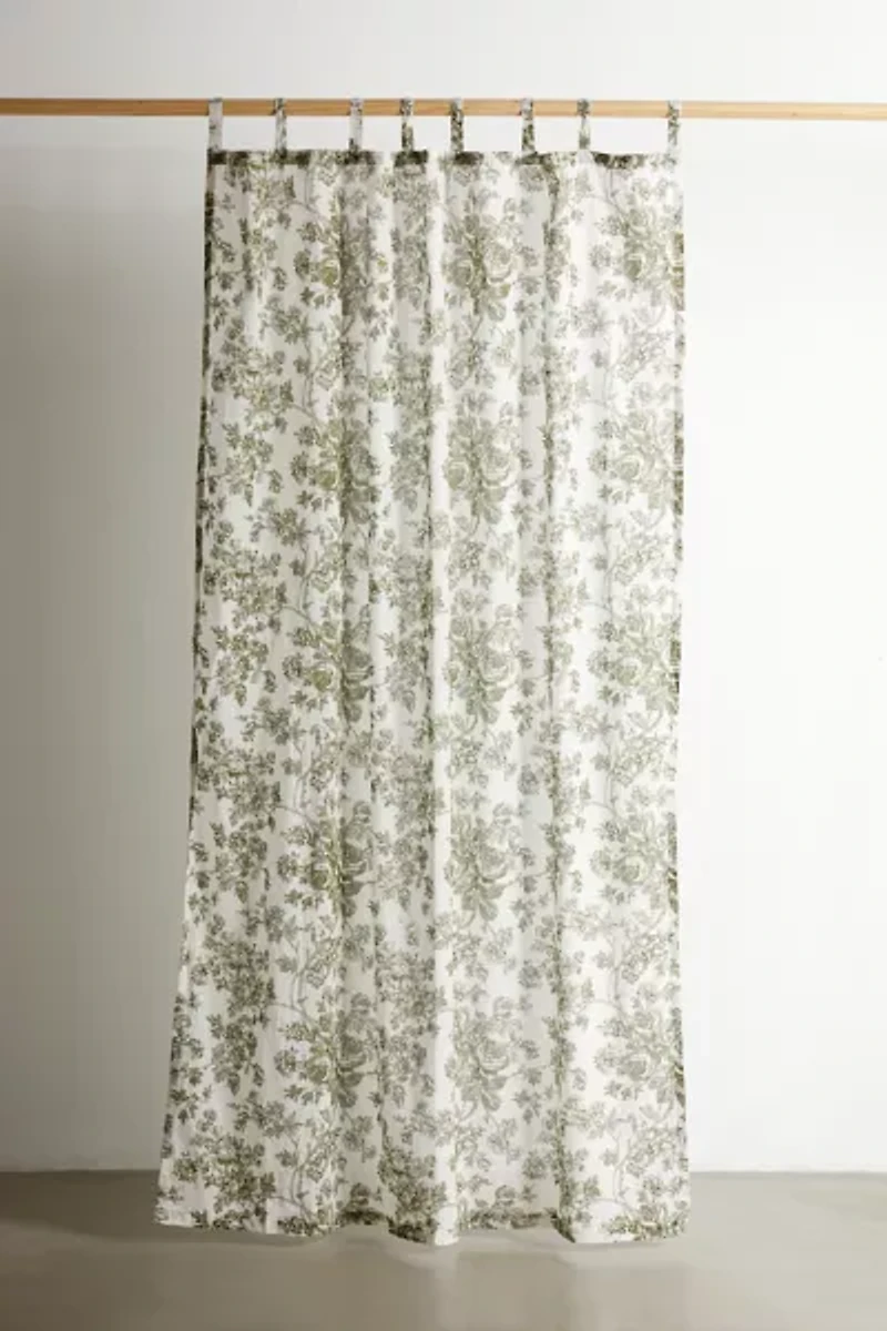 Toile Floral Window Panel