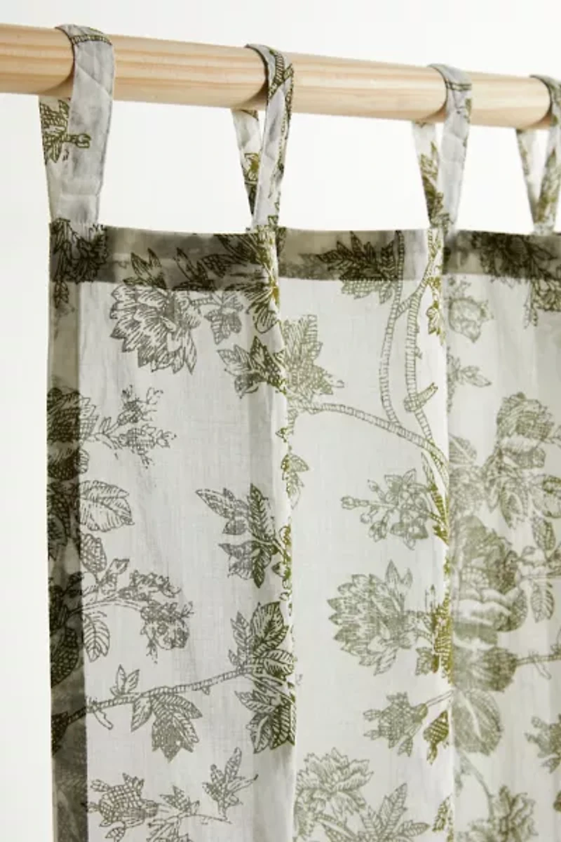 Toile Floral Window Panel