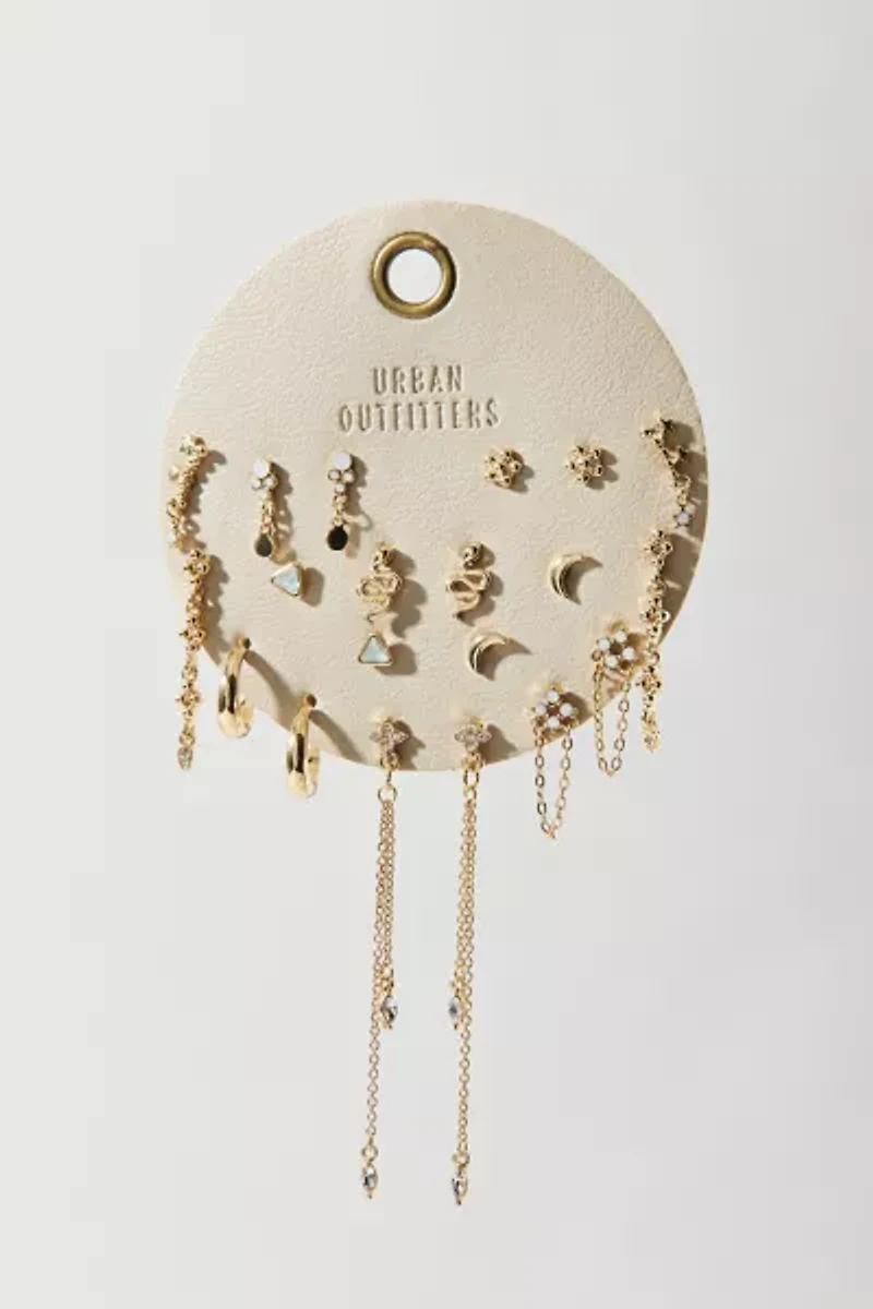 Celestial Rhinestone Post & Hoop Earring Set