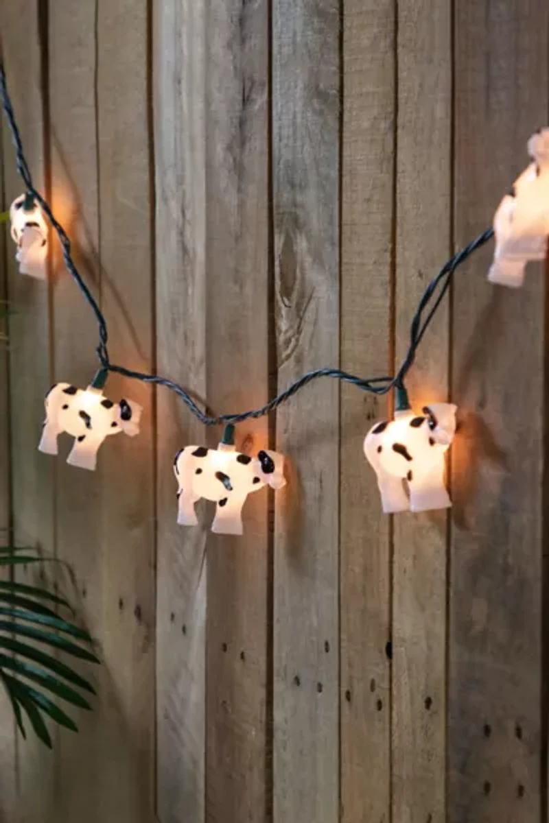 White and Black Cow 6ft String Lights