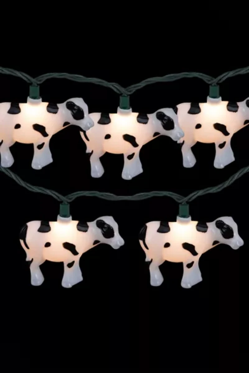 White and Black Cow 6ft String Lights