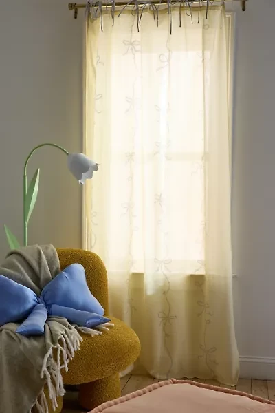 Lacey Bows Semi-Sheer Window Panel