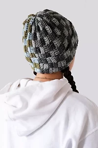 MARVES new york Crochet Checkered Wool Beanie