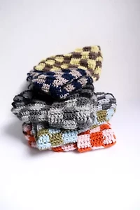 MARVES new york Crochet Checkered Wool Beanie