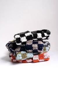 MARVES new york Crochet Checkered Wool Beanie