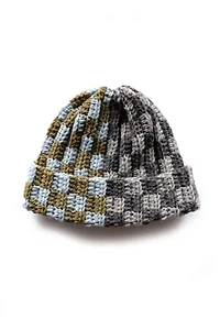 MARVES new york Crochet Checkered Wool Beanie