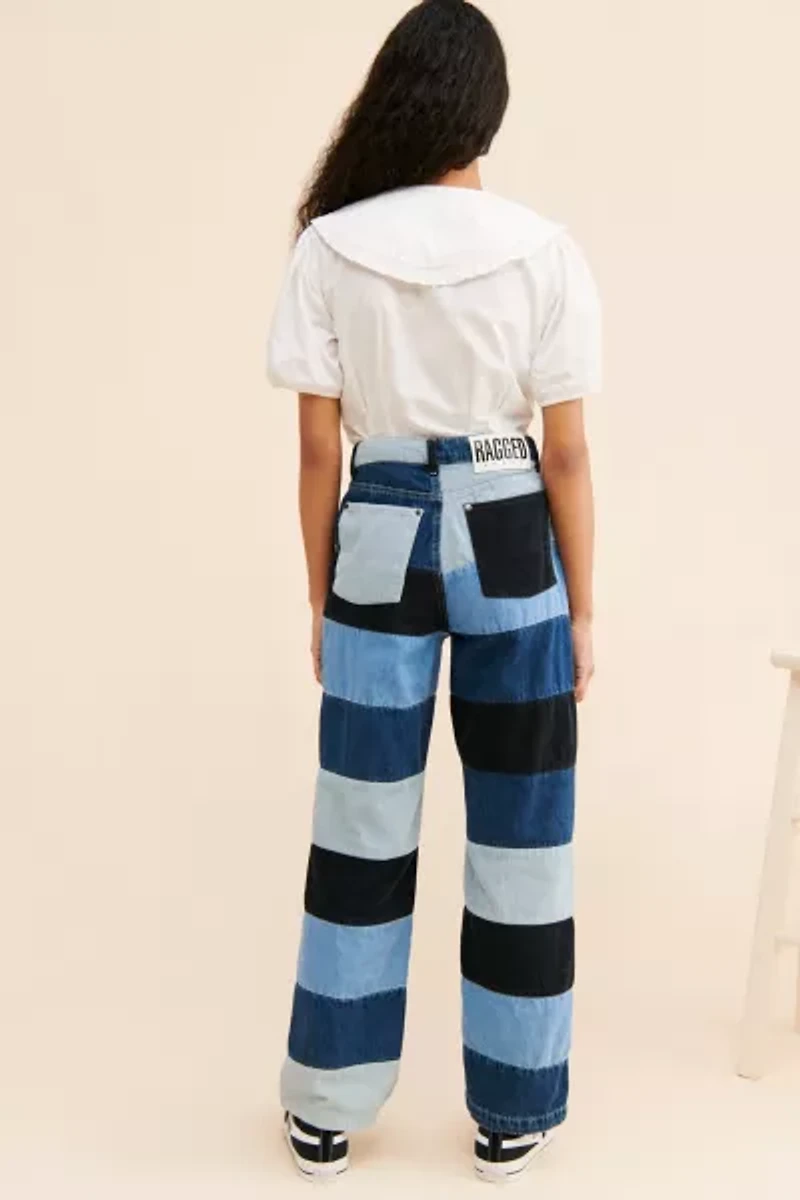 The Ragged Priest Merge Patchwork Dad Jeans