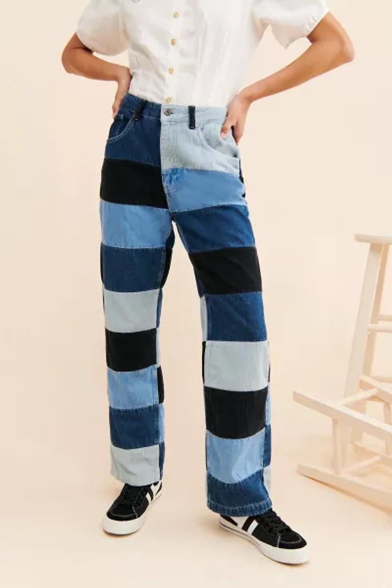 The Ragged Priest Merge Patchwork Dad Jeans