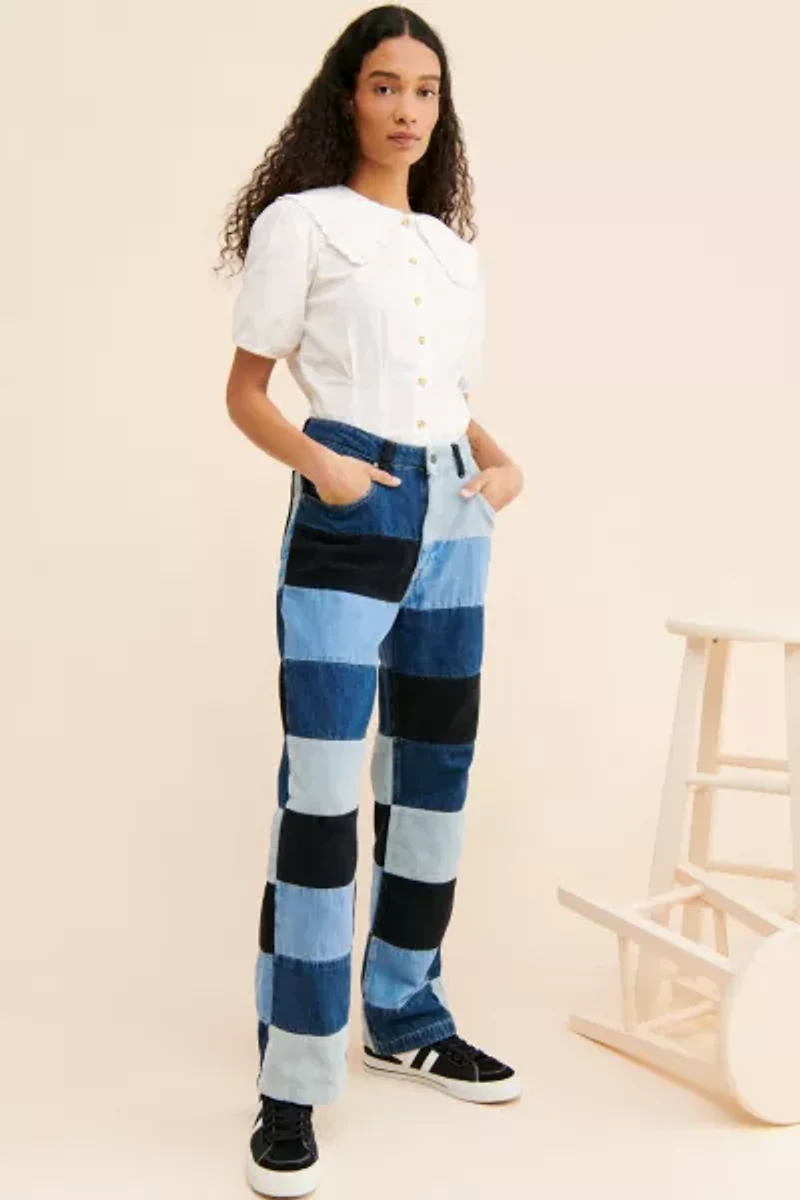 The Ragged Priest Merge Patchwork Dad Jeans